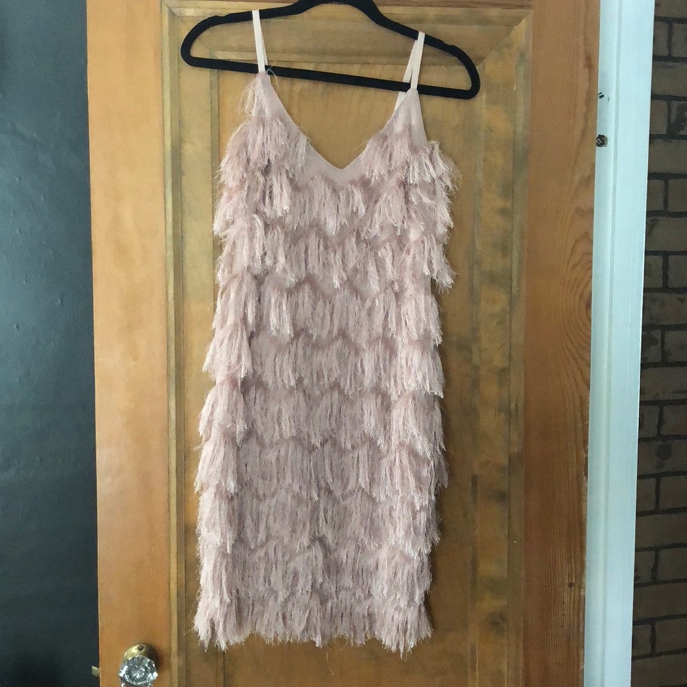 Dusty rose fringed dress